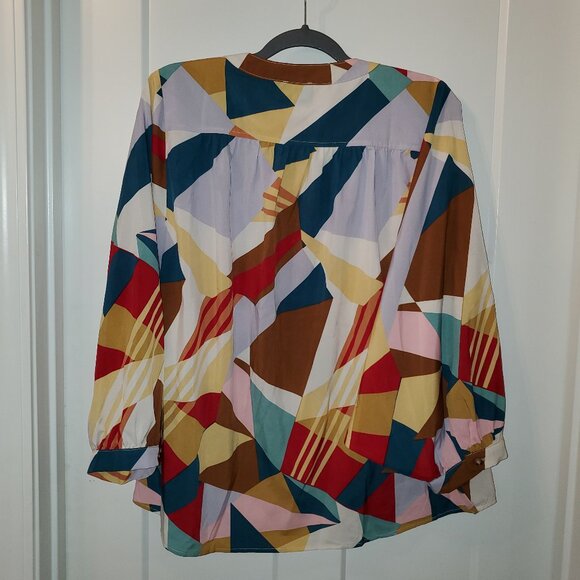 BNWT Jodifl Los Angeles  Multicolor Abstract Blouse- Size Large - Picture 3 of 8
